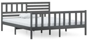 3101135 vidaXL Cadru de pat, gri, 140x190 cm, lemn masiv