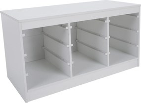 Organizator cu cutii de depozitare, alb, TRIMAL