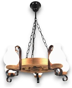 Lustră pe lanț Brilagi ROATA 5xE14/40W/230V fag