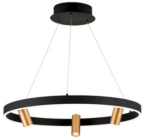 Lustra LED suspendata cu 3 spoturi BERLIN negru/auriu