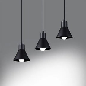 Lustră pe cablu TALEJA 3xE27/60W/230V neagră Sollux SL.0986