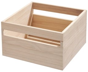 Cutie depozitare din lemn paulownia iDesign Eco Wood, 25,4 x 25,4 cm