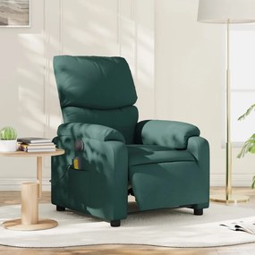 3204818 vidaXL Fotoliu electric de masaj rabatabil, verde închis, textil