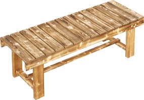 Outsunny Bancă de Grădină, Scaun, pentru 2 Persoane, rustic, 110 x 38 x 35 cm, Maro închis | Aosom Romania