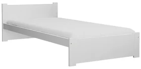 Pat de o persoana Culoare alb, IKAROS 90 x 200 cm Saltele: Fara saltea, Somiera pat: Fara somiera