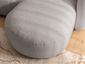 Colțar gri cu tapițerie din țesătură bouclé (cu colț pe partea dreaptă/cu șezlong) Orbit – Ropez