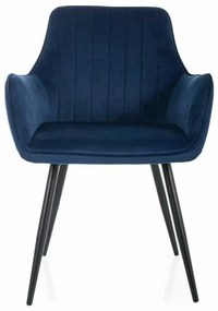 Scaun de bucătărie Viona Velvet, albastru