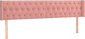 vidaXL Tăblie de pat cu aripioare roz 183x16x78/88 cm catifea