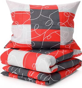 Lenjerie de pat din bumbac SQUARES BLEND rosie Dimensiune lenjerie de pat: 70 x 90 cm | 140 x 200 cm