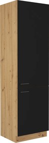 Dulap pentru produse alimentare, negru mat / stejar artizan, MONRO 60 DK-210 2F