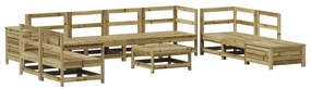 3250631 vidaXL Set canapea de grădină, 11 piese, lemn de pin tratat