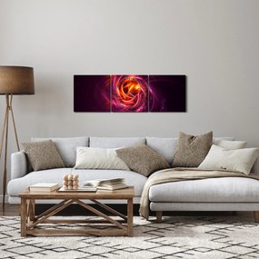 Tabloul cu abstracțiune modernă care luminează (cu ceas) (90x30 cm)