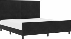 vidaXL Pat cu arcuri cu headboard Negru 180 x 200 cm Catifea