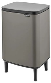 Cos pentru gunoi Brabantia Bo Small Hi 1006648, 12 L, Deschidere lina si silentioasa, Gri