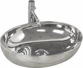 Lavoar argintiu pe blat Rea Carola Slim 51 cm