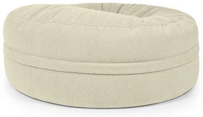 Fotoliu bean bag crem cu tapițerie din țesătură bouclé Roll 135 – SLOWDOWN