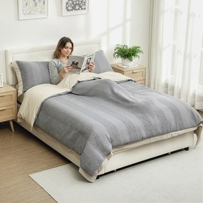 HOMCOM Cadru de pat dublu cu somieră și spațiu de depozitare pe pistoane, sertar pe roți, tăblie reglabilă capitonată efect velur, crem | Aosom Romania