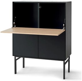 Dulap vinotecă cu aspect de stejar/negru 91x111 cm Edge - Hammel Furniture