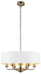 Lustră pe lanț Endon 98933 HIGHCLERE 6xE14/40W/230V alb/alamă