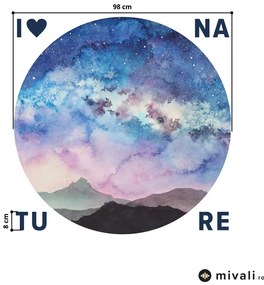 Autocolante de perete - Munții spațiali cu inscripție