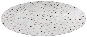 BAMBINO 47890 rotund covor lavabil Puncte pentru copii anti-alunecare - alb / maro