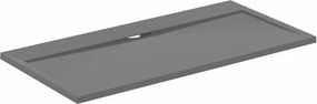 Cadita de dus dreptunghiulara Ideal Standard i.life Ultra Flat S gri asfaltic 140x70 cm