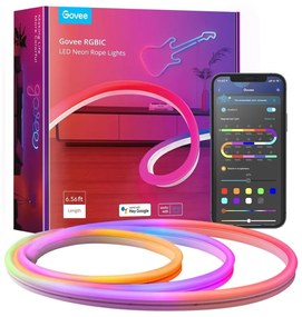 Bandă LED flexibilă Govee Neon SMART 2m RGBIC Wi-Fi IP67