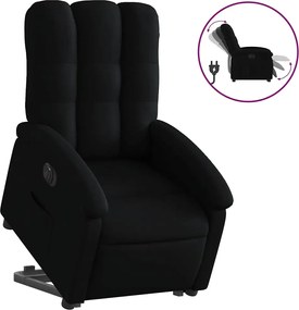 vidaXL Fotoliu electric rabatabil cu ridicare, negru, textil