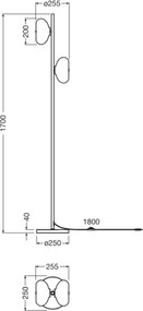 Osram - Lampă de podea DECOR SMOKE 2xE14/12W/230V negru/gri fumuriu