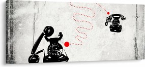 Tablou - Desen de telefon în stilul lui Banksy (120x50 cm)