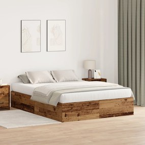 vidaXL Cadru de pat cu depozitare din lemn vechi, 160 x 200 cm