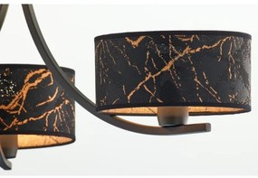 Jupiter 2106 - Lustră cu lanț ARTHUR, 3xE27/15W/230V, negru/portocaliu, decor marmură