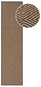 Covor tip traversă pentru scări negru/în culoare naturală din iută 60x800 cm Diamond – Flair Rugs