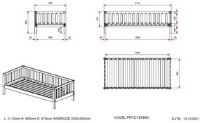 Pat Cabină Fritz 90x200 cm, pentru Copii, Alb – Vipack