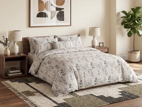 Lenjerie de pat din polibumbac SALVIA gri-maroniu Dimensiune lenjerie de pat: 70 x 90 cm | 140 x 220 cm
