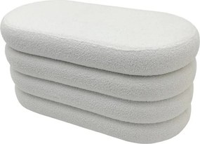 Bancheta cu spatiu de depozitare, VOGUE 85cm boucle alb