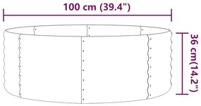 Jardiniera gradina gri 100x100x36 cm otel vopsit electrostatic 1, Gri, 100 x 100 x 36 cm