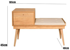 Băncuță Ursula (stejar + Crem). 1073128