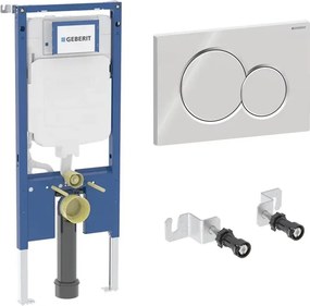 Rezervor WC cu cadru incastrat Geberit Duofix Sigma set fixare si calpeta de actionare Sigma01 crom lucios