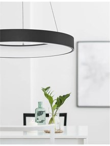 Lustra LED design modern circular RANDO THIN negru 4000K NVL-9453451