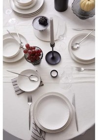 Set de veselă din porțelan, 18 piese, alb/argintiu