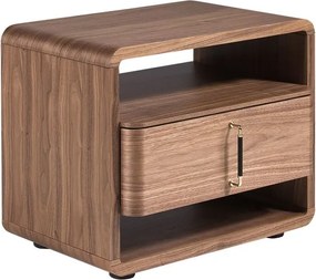 Noptiera design LUX cu sertare Walnut Veneer
