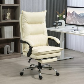 Vinsetto Fotoliu Birou Negru – Rabatabil, Suport Picioare &amp; Ergonomic | Aosom Romania
