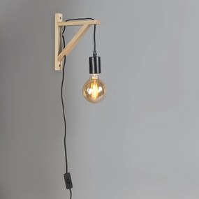 Lampa de perete lemn cu negru - Spânzurat