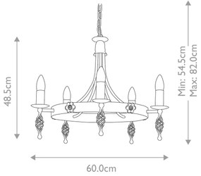 Lustră pe lanț Elstead BY5-BLACK BELFRY 5xE14/60W/230V