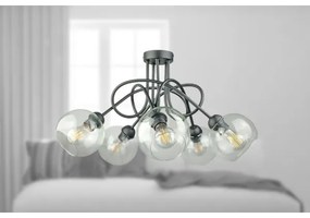 Lustră aplicată EVIE 5xE27/60W/230V antracit/transparent