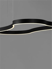 Lustra LED suspendata design modern DUSSA negru, 120x66cm