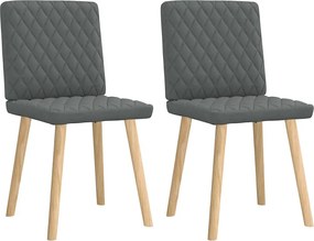vidaXL Scaune de sufragerie, 2 buc., gri închis, material textil