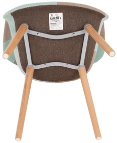 Fotoliu de design, patchwork/mentol/maro/fag, KADIR NEW TIP 5