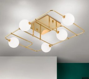 Plafoniera, Lustra aplicata tavan design modern PIPES, 24K gold plated